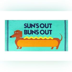 NEW Teal Dachshund Hot Dog Beach Towel